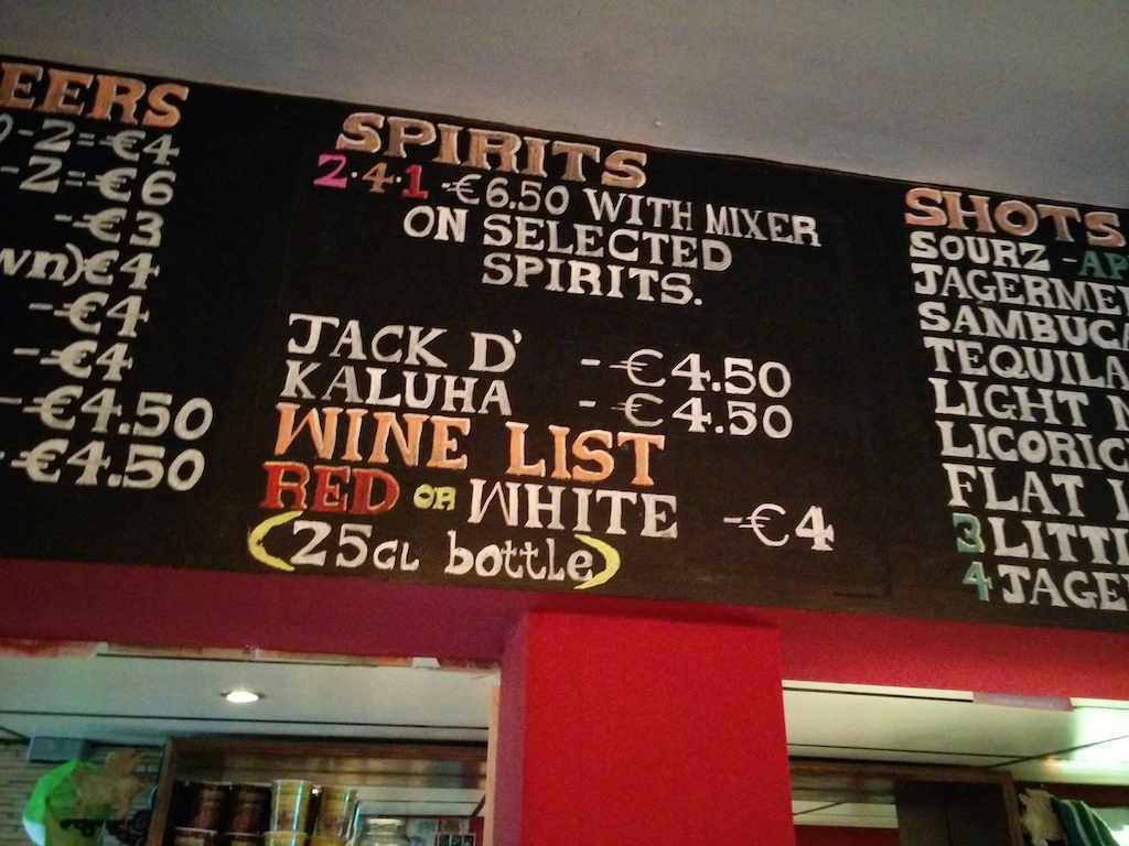 Wine List, Red or White